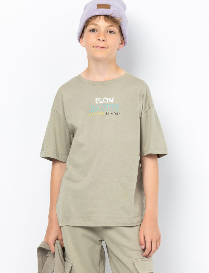 T-shirt imprimé en coton bio pour ado garçon