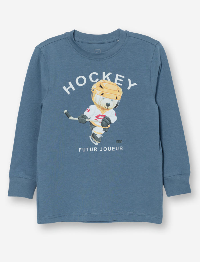 T-shirt imprimé hockey pour petit garçon