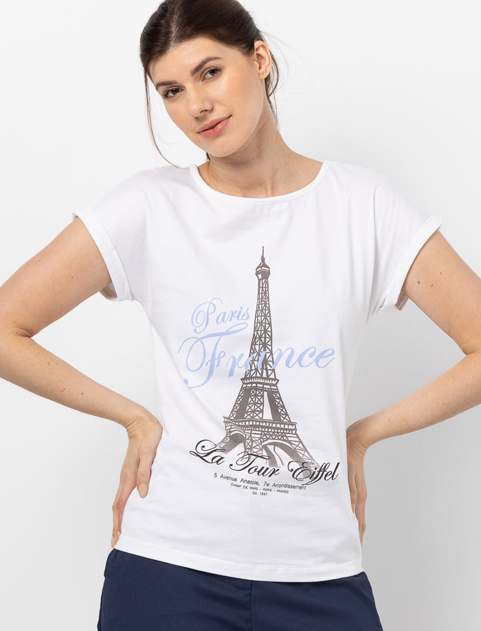 T-shirt manches dolman imprimé