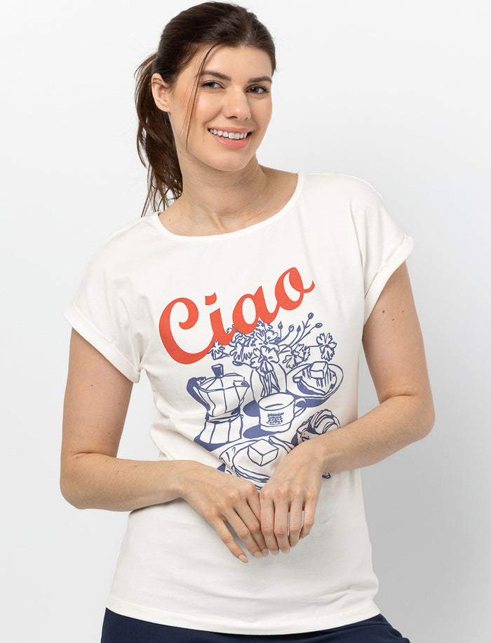 T-shirt manches dolman imprimé