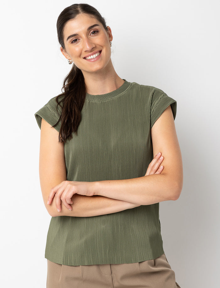 T-shirt plissé à manches dolman