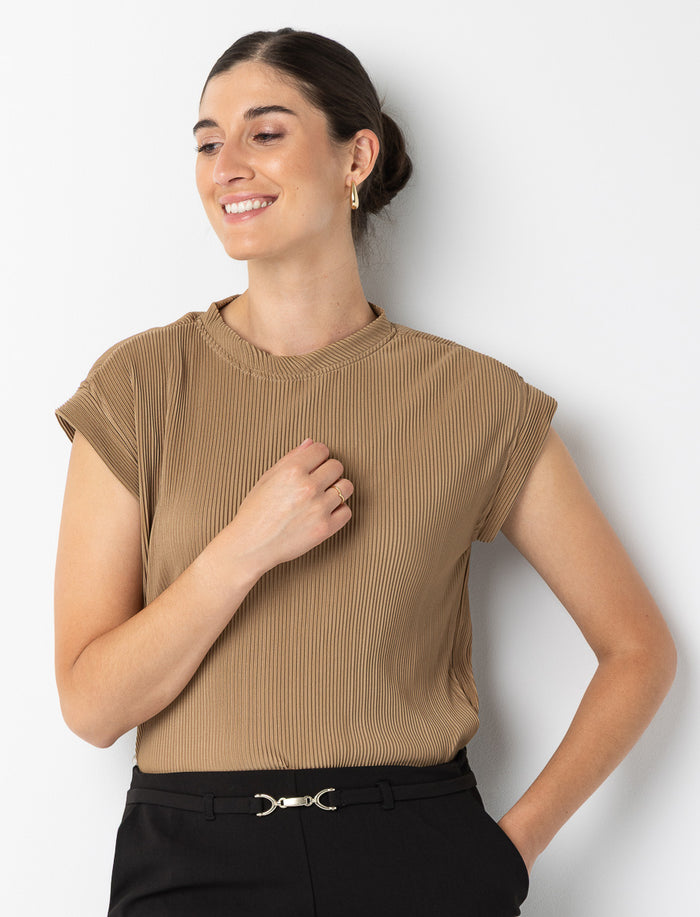 T-shirt plissé à manches dolman