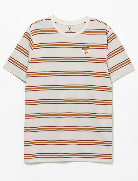 T-shirt rayé à écusson imprimé