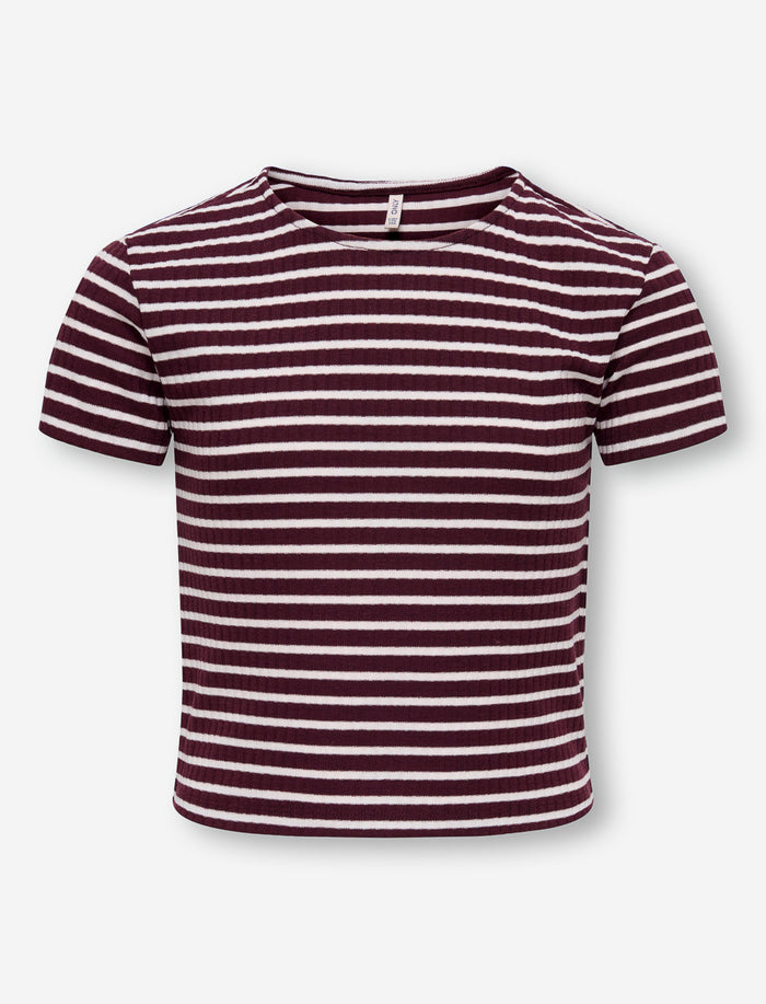 T-shirt rayé à manches courtes pour fille