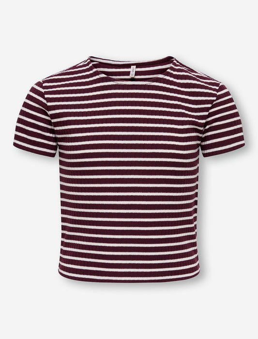 T-shirt rayé à manches courtes pour fille