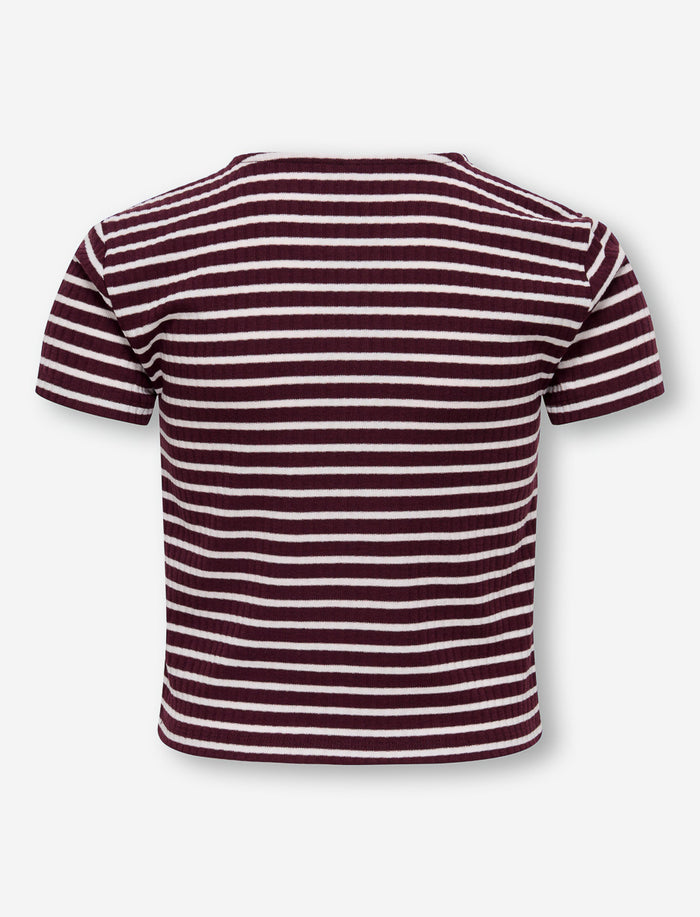 T-shirt rayé à manches courtes pour fille