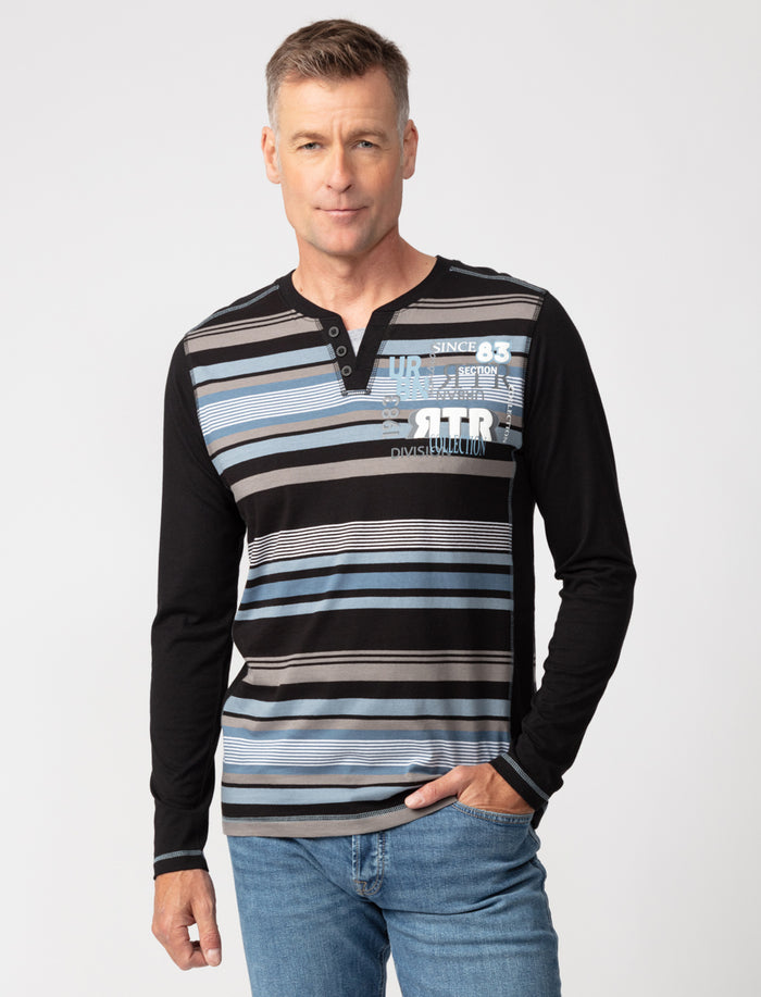 T-shirt rayé à manches longues raglan