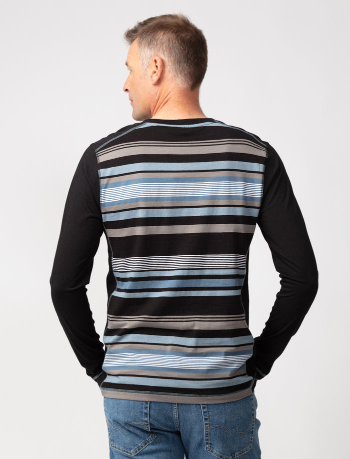 T-shirt rayé à manches longues raglan