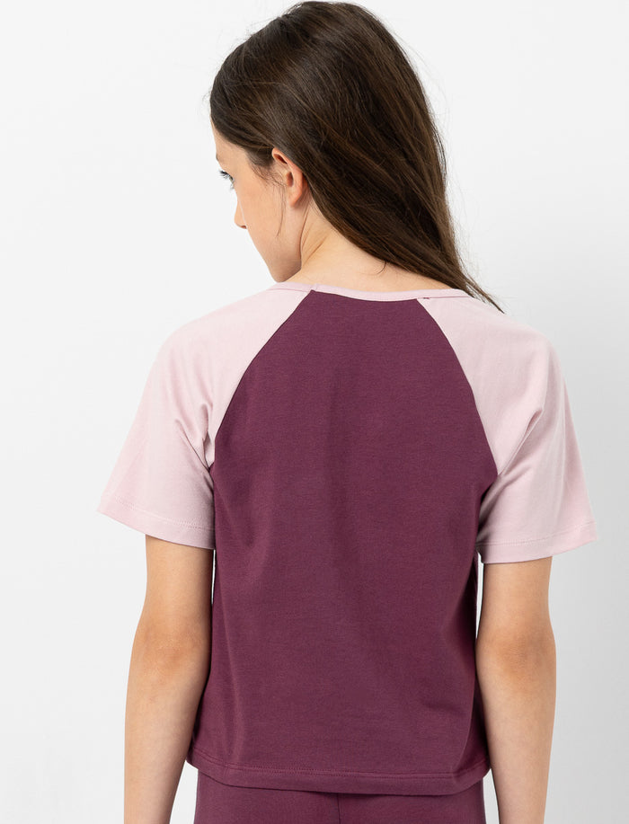 T-shirt semi-ajusté imprimé à manches raglan