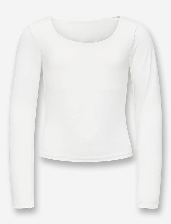T-shirt uni à mahces longues