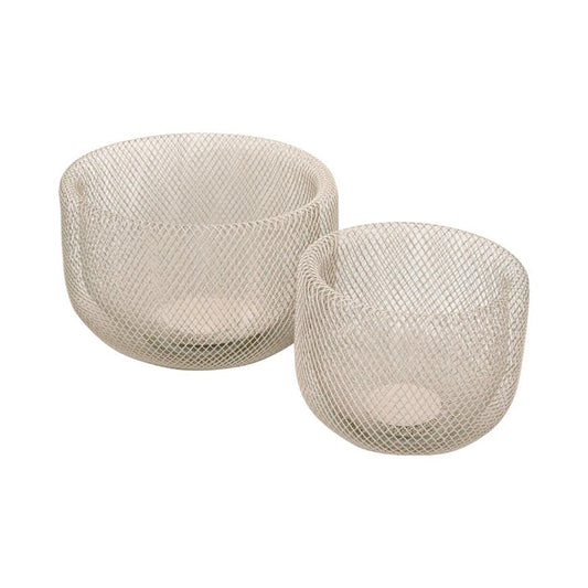 Le Forge Tall Mesh Bowl Set/2 - Concrete | Koop.co.nz