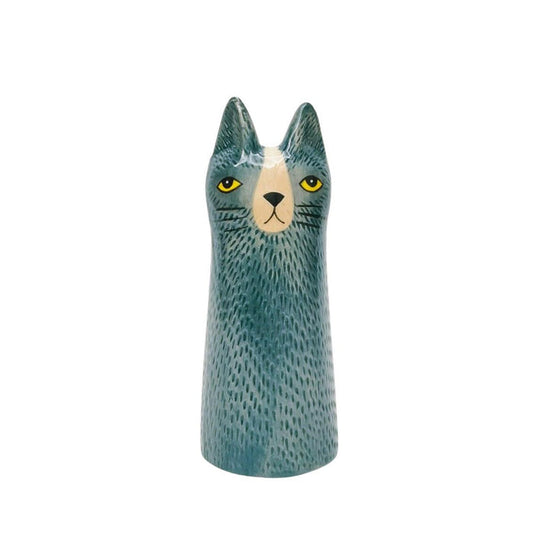 Urban Products Teal Blue Cat Vase (15.5cm) | Koop.co.nz