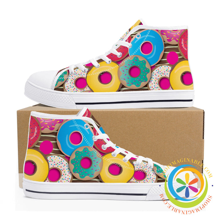 The Donut Lovers Ladies High Top Canvas Shoes