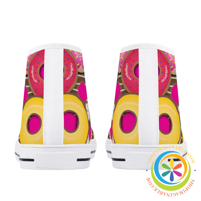 The Donut Lovers Ladies High Top Canvas Shoes