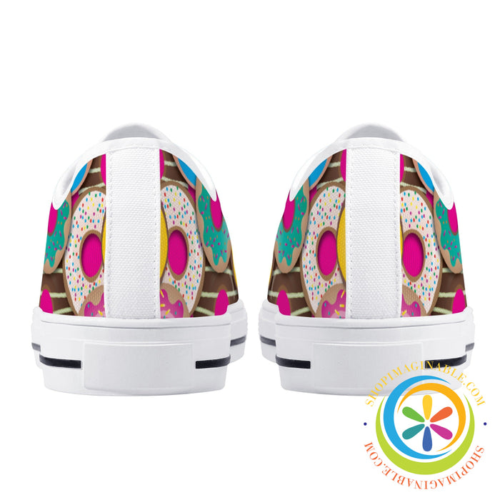 The Donut Lovers Ladies Low Top Canvas Shoes