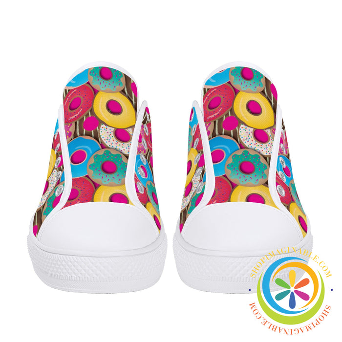 The Donut Lovers Ladies Low Top Canvas Shoes