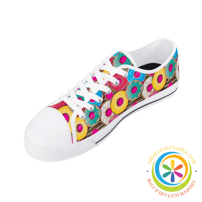 The Donut Lovers Ladies Low Top Canvas Shoes