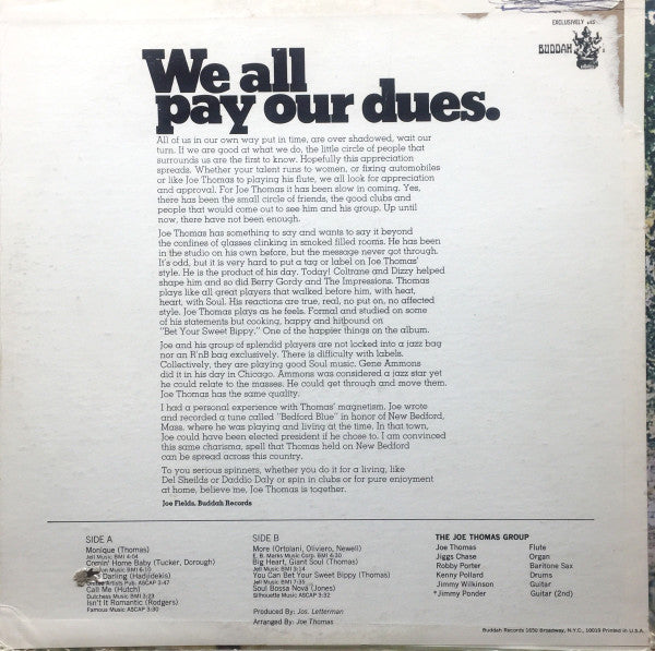 The Joe Thomas Group - Comin' Home (LP) [US] 1st (Very Good Plus (VG+))