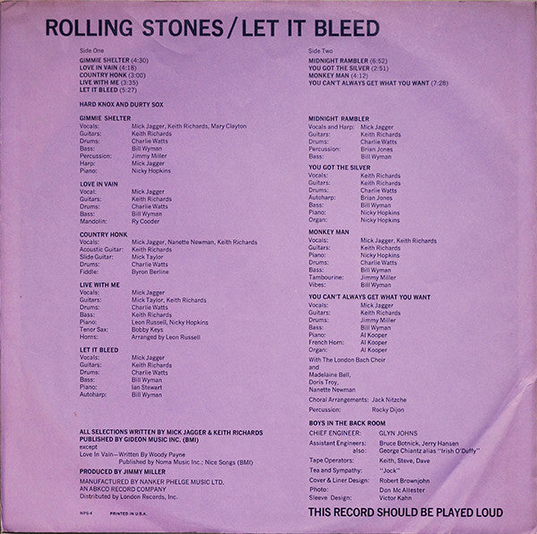 The Rolling Stones - Let It Bleed (LP) [US] RP (Mint (M))