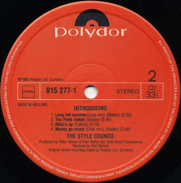 The Style Council - Introducing The Style Council (LP) [Netherlands] 1st (Near Mint (NM or M-))