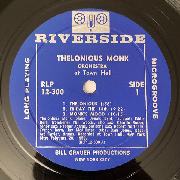 The Thelonious Monk Orchestra - At Town Hall (LP) [US] 1st (Very Good (VG))