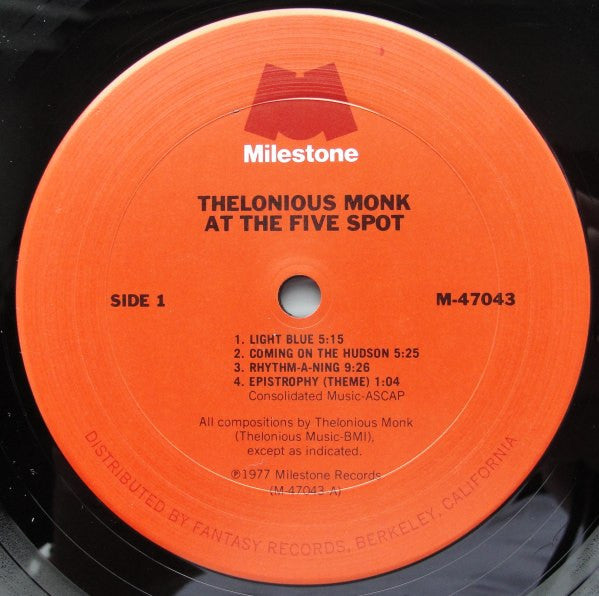 Thelonious Monk - At The Five Spot (LP, LP) [US] 1977 RP (Very Good Plus (VG+))