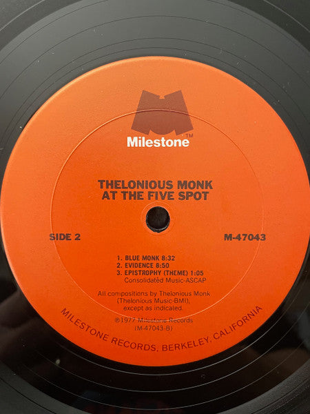 Thelonious Monk - At The Five Spot (LP, LP) [US] 1977 RP (Very Good Plus (VG+))