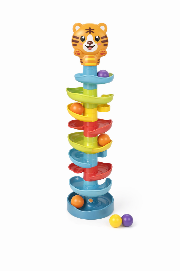 Tiger Ball Drop Tower Toy – Educational Bang & Bingo Game 3+Age