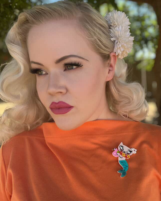 Tiki Merkitty Brooch by Miss Fluff x Lipstick & Chrome