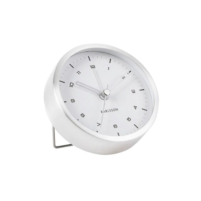Karlsson Tinge Alarm Clock - Silver/White | Koop.co.nz