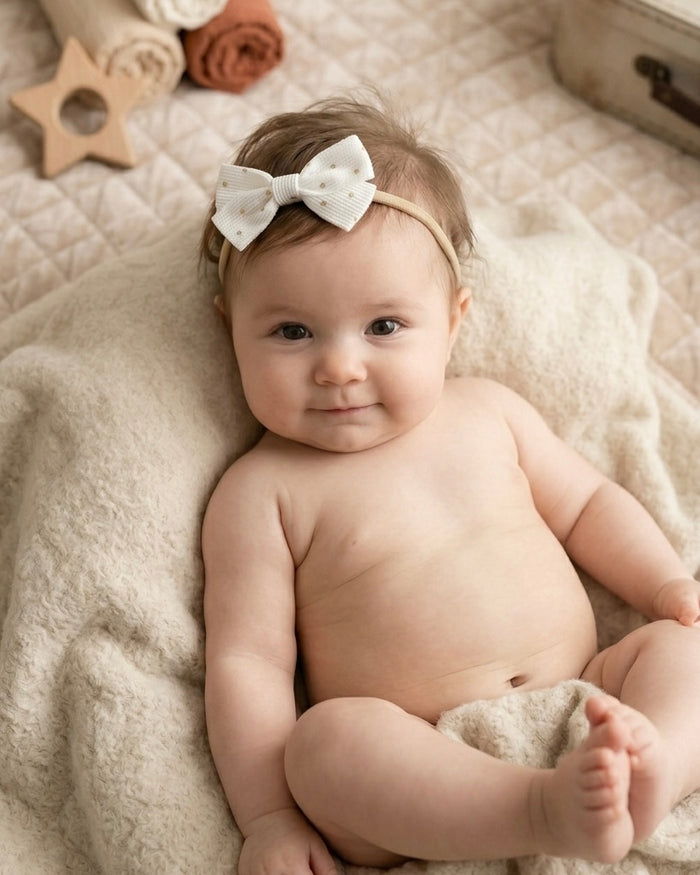 Tini Headband Golden Dots | White