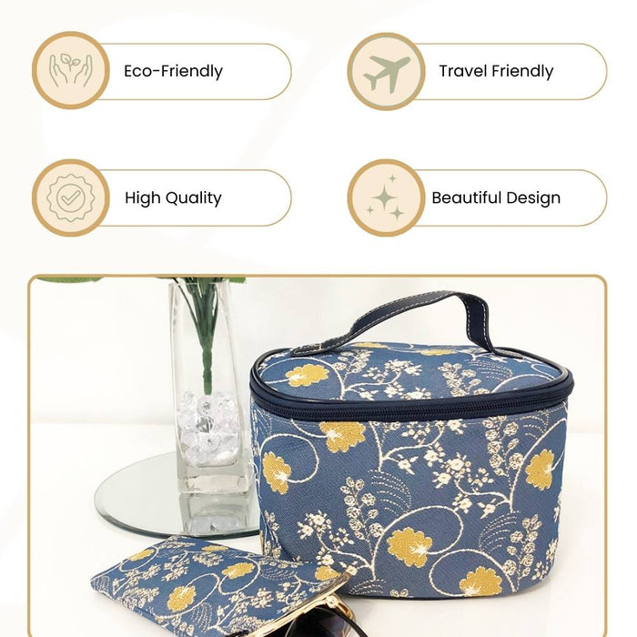 TOIL-AUST | JANE AUSTEN BLUE TOILETRY VANITY TRAVEL BAG