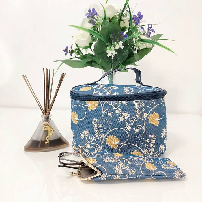 TOIL-AUST | JANE AUSTEN BLUE TOILETRY VANITY TRAVEL BAG