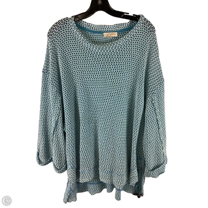 Top 3/4 Sleeve By Umgee In Blue, Size: 2x