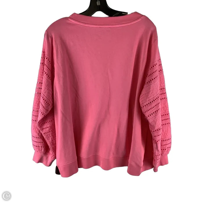 Top Long Sleeve By Talbots In Pink, Size: 2x