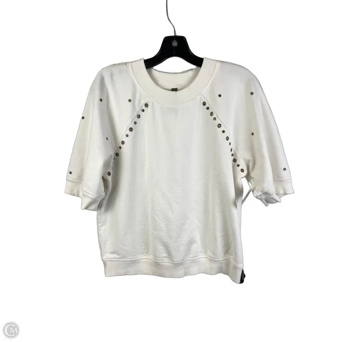 Top Short Sleeve By Anthropologie In White, Size: M