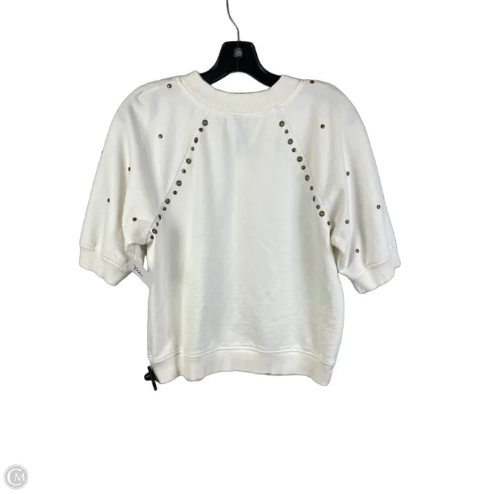 Top Short Sleeve By Anthropologie In White, Size: M