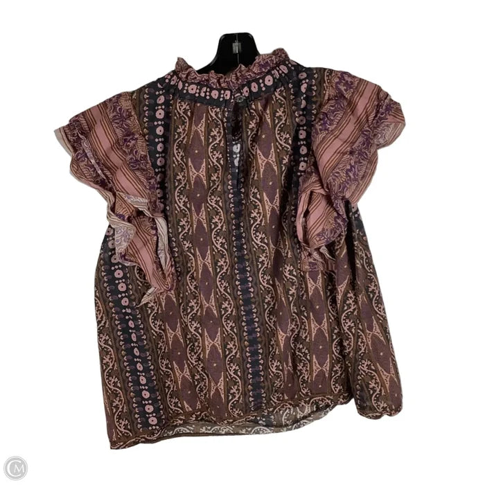 Top Short Sleeve By Cmc In Purple, Size: 3x