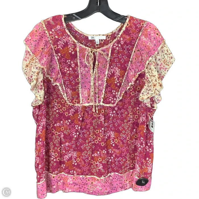 Top Short Sleeve By Dr2 In Floral Print, Size: XL