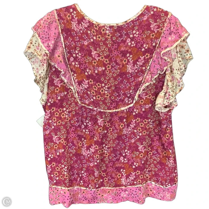 Top Short Sleeve By Dr2 In Floral Print, Size: XL