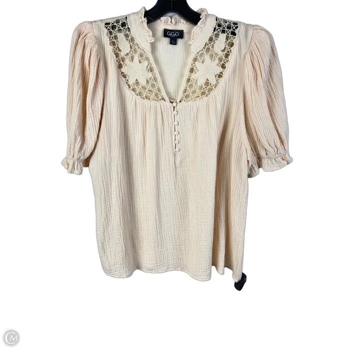 Top Short Sleeve By Gigio In Cream, Size: L
