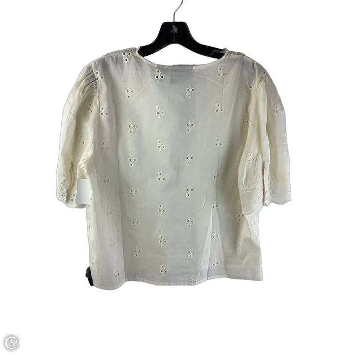 Top Short Sleeve By Liv Los Angeles In Cream, Size: L