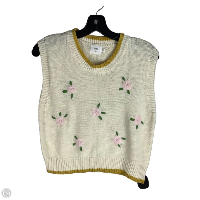 Top Short Sleeve By Luna Ivy In Cream, Size: M
