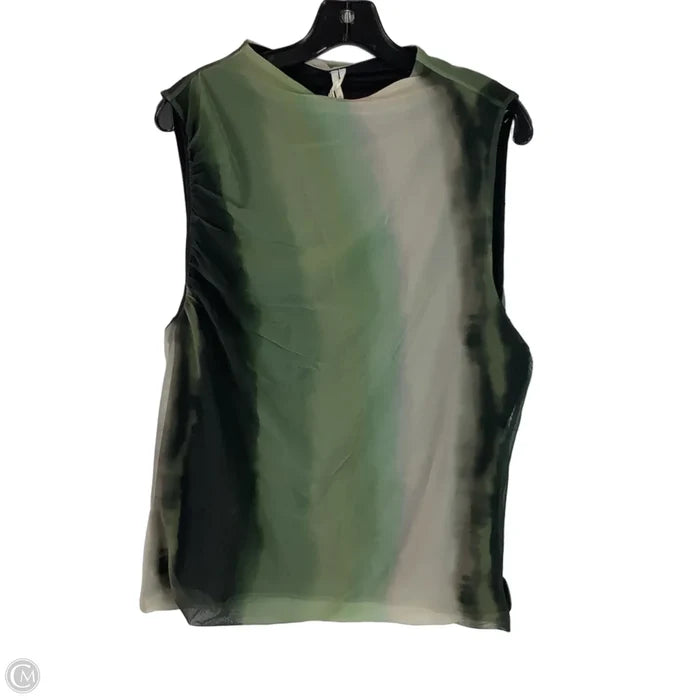 Top Sleeveless By Anthropologie In Green & Grey, Size: Xl