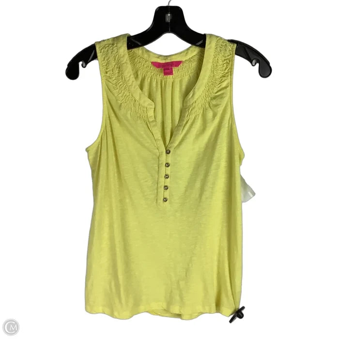 Top Sleeveless Designer By Lilly Pulitzer In Yellow, Size: M