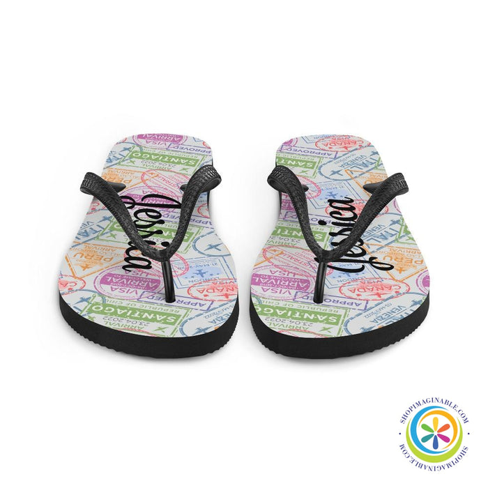 Traveler's Passport Personalized Flip-Flops-ShopImaginable.com