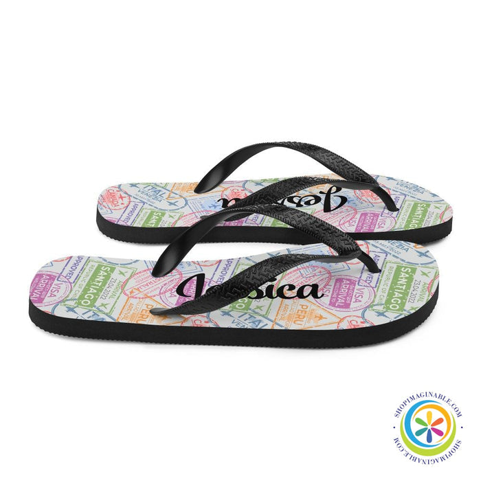 Traveler's Passport Personalized Flip-Flops-ShopImaginable.com