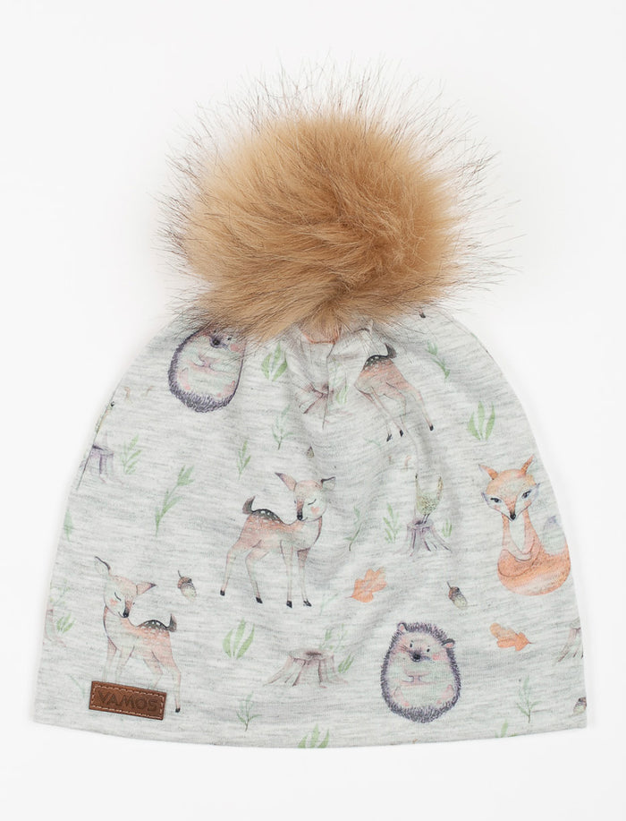 Tuque à pompon avec motifs - bébé