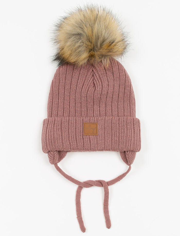 Tuque à pompon et oreilles - bébé