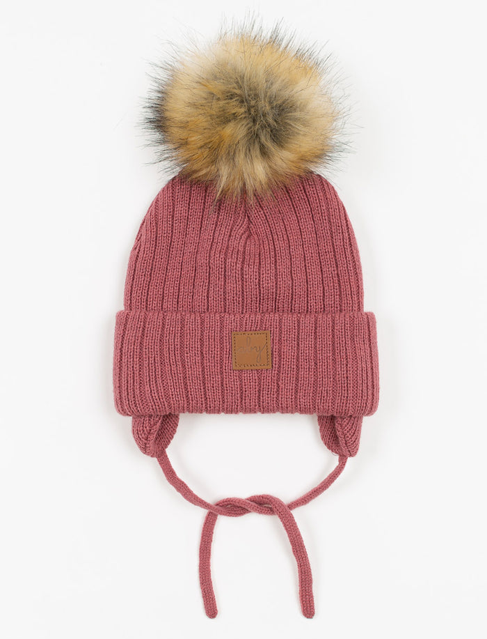Tuque à pompon et oreilles - bébé